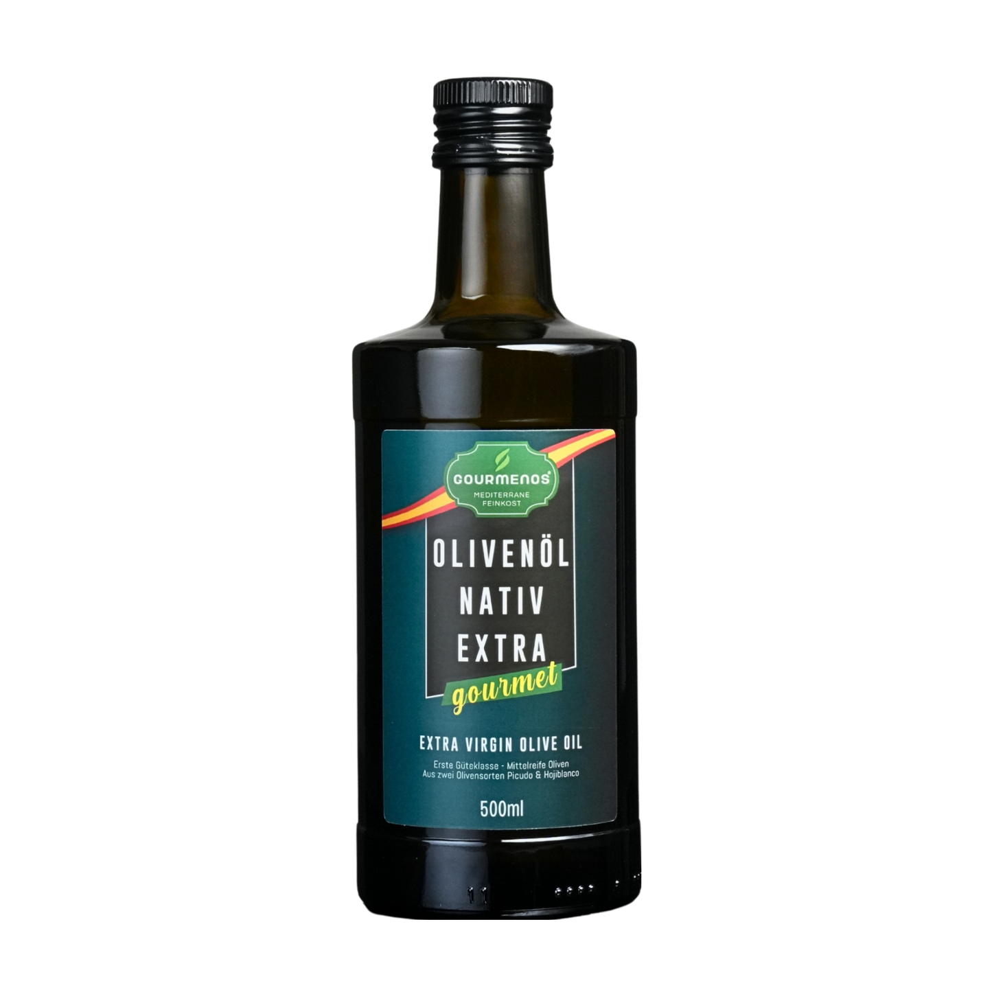 GOURMENOS Gourmet Natives Olivenöl Extra - 500ml - mittelreife Oliven
