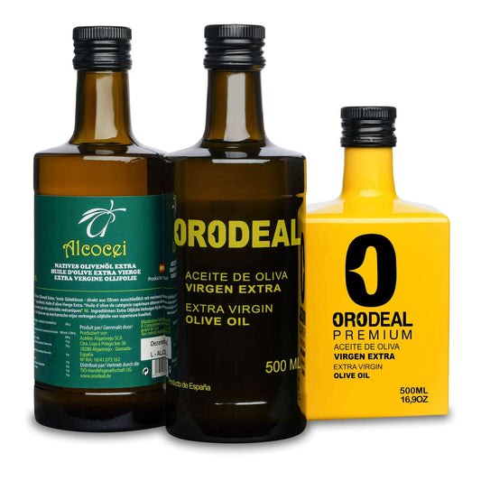 MIX PACK - ORODEAL Natives Olivenöl Extra - Frühernte Premium & ALCOCEI Natives Olivenöl Extra - 500ml